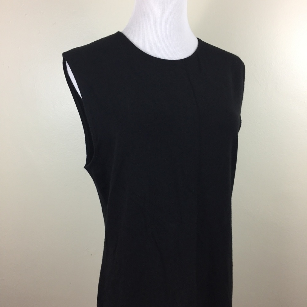 VINCE Rib Pencil Sleeveless Exposed Zip Back Dress - Picture 5 of 8